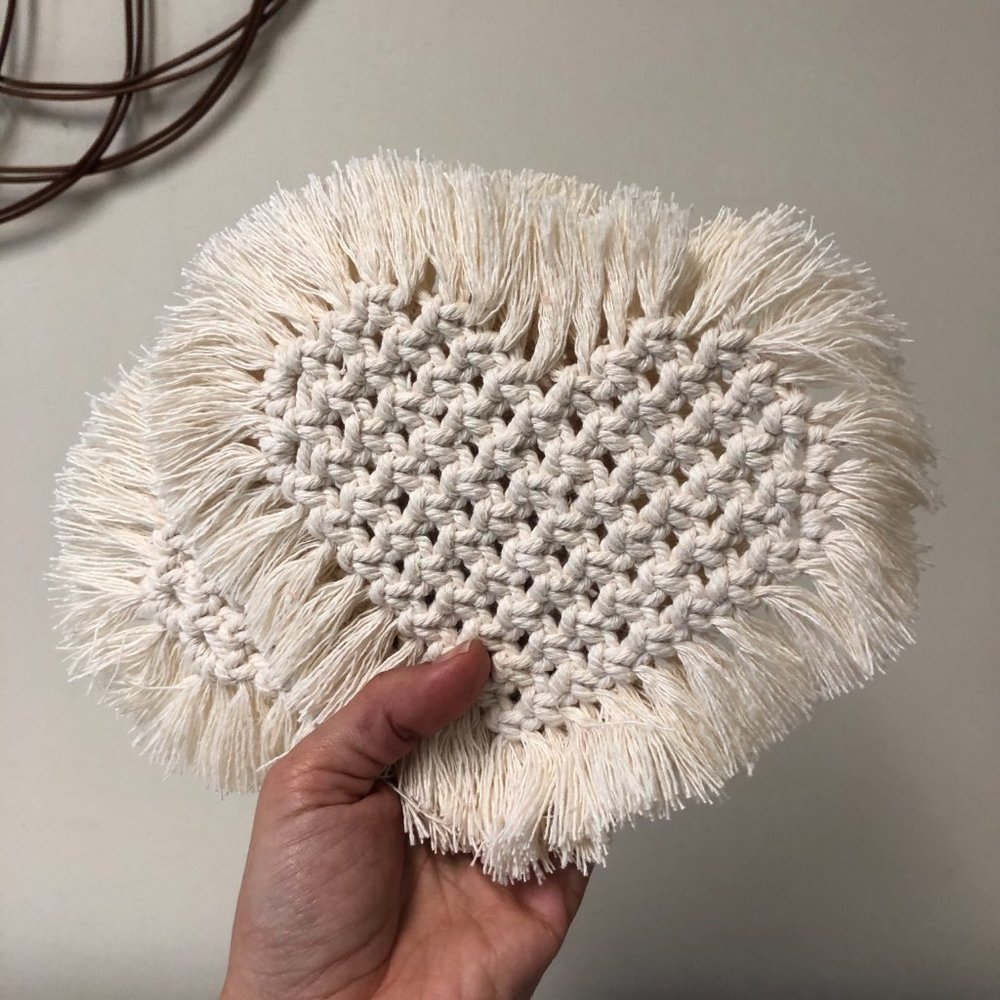 Handmade Boho 100% Cotton Macramé coasters - OFF WHITE. - Picture 9 of 11